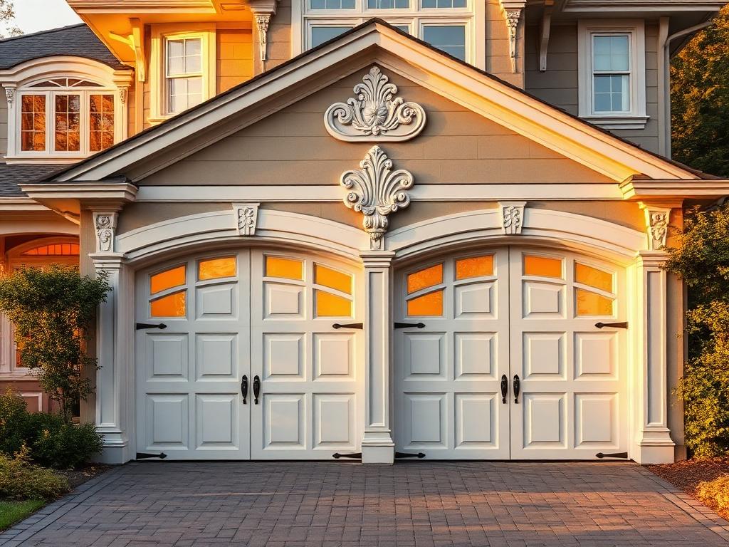 Beautiful Victorian style garage doors installed by Smithfield Garage Doors